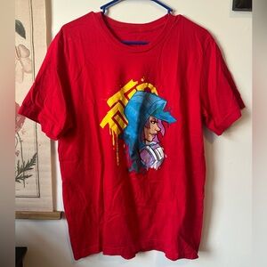 Epic Games Employee EXCLUSIVE Fortnite Tilted Towers Graffiti Red Shirt Large